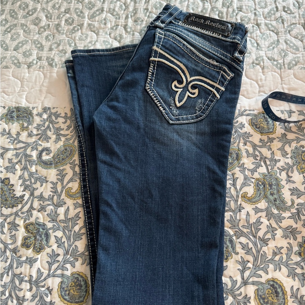 Rock Revival Women's Blue Jeans 28 Amy